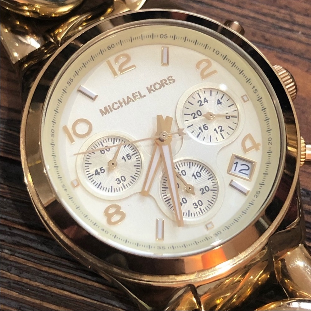 Gold chain link Michael Kors watch